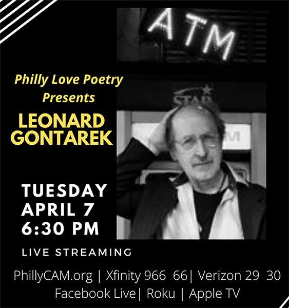 Moonstone Arts Presents Philly Loves Poetry, Leonard Gontarek April 6, 6:30 pm