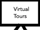 graphic of monitor with word Virtual Tours